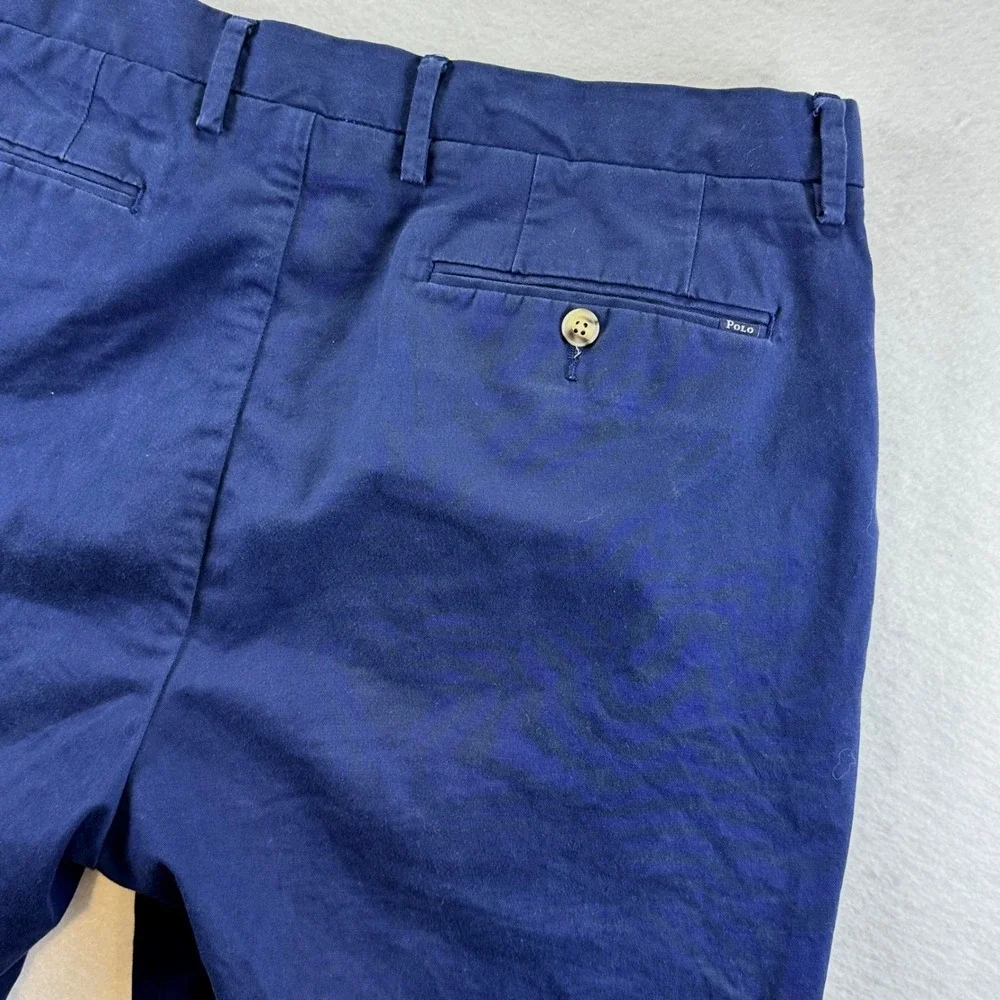Polo Ralph Lauren Mens Navy Blue Stretch Classic Fit Chino Shorts Size 34
